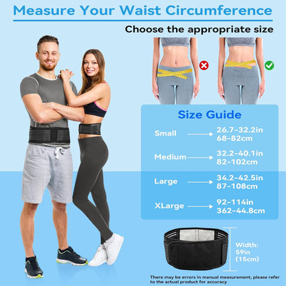 Back Support with Magnet, Tourmaline Back Braces for Lower Back Pain Relief