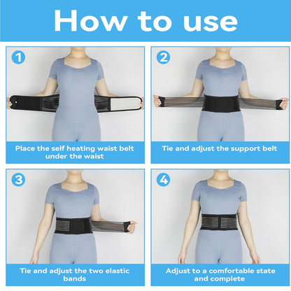 Back Support with Magnet, Tourmaline Back Braces for Lower Back Pain Relief