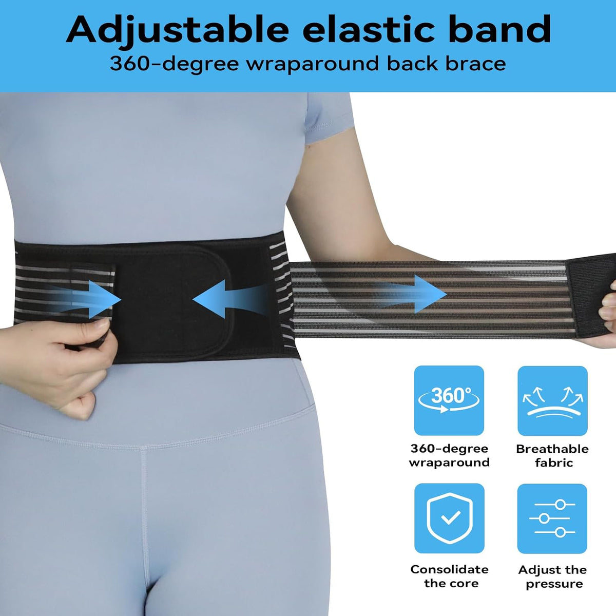 Back Support with Magnet, Tourmaline Back Braces for Lower Back Pain Relief