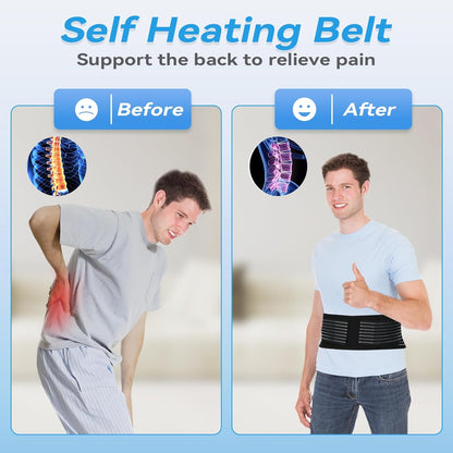 Back Support with Magnet, Tourmaline Back Braces for Lower Back Pain Relief