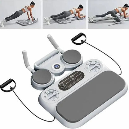Multifunctional 6-In-1 Push-Up Board & Ab Roller System ‚Äì Smart Digital Timer, Adjustable Resistance Bands, Anti-Slip Plank Core Trainer for Full Body Home Fitness Workout