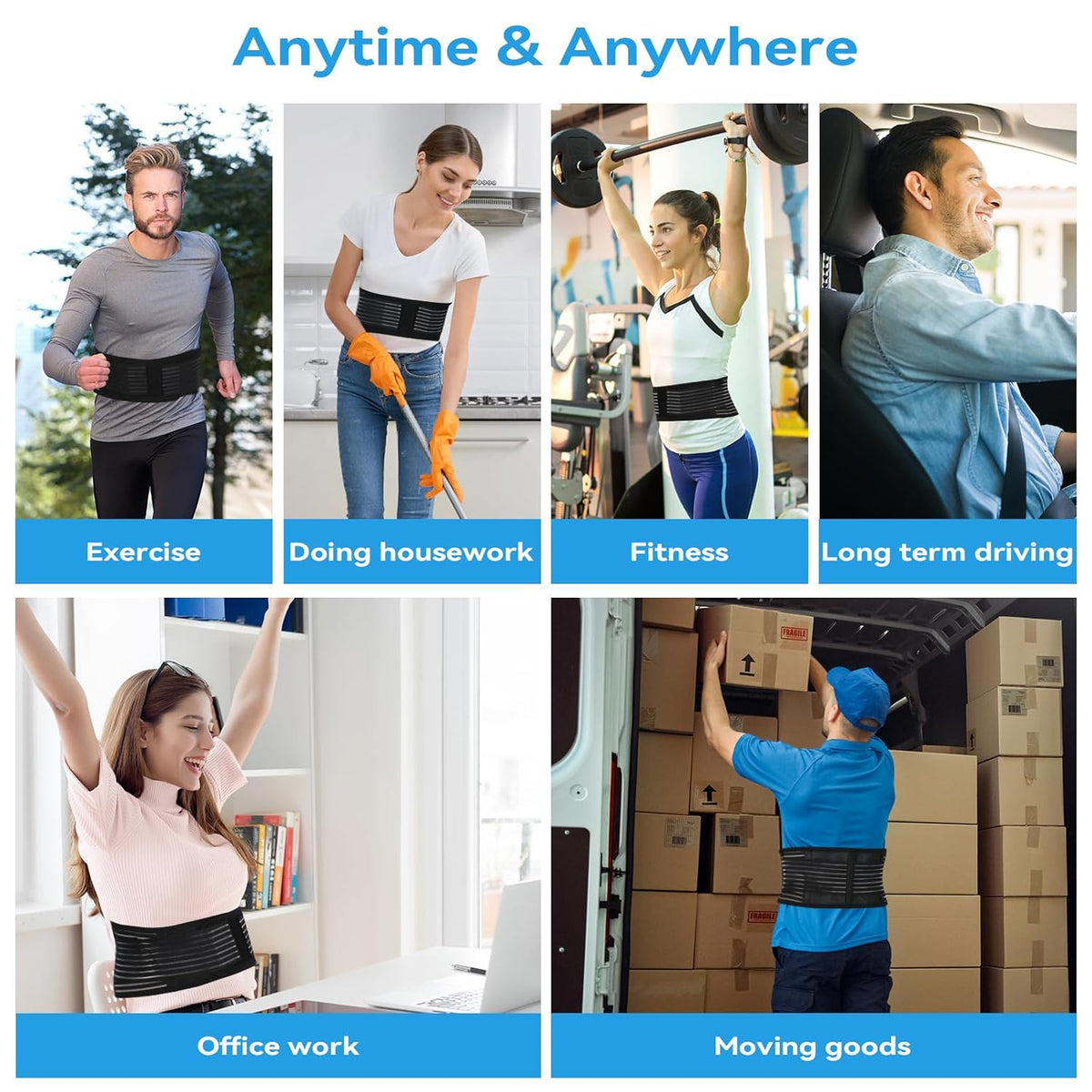 Back Support with Magnet, Tourmaline Back Braces for Lower Back Pain Relief